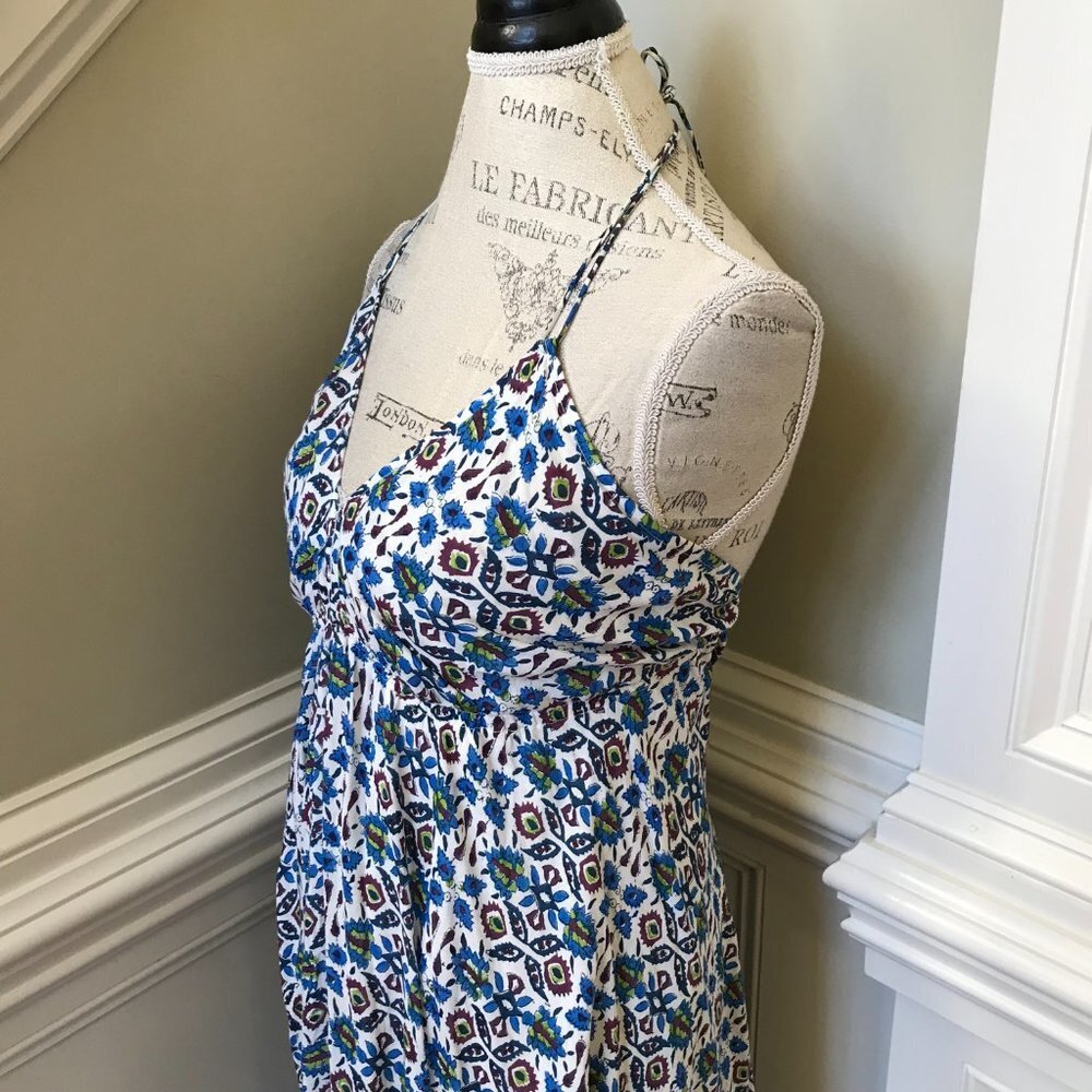 Roberta Roller Rabbit Marble Lois Maxi Dress Womens Small Blue V-Neck Sleeveless - Picture 9 of 14
